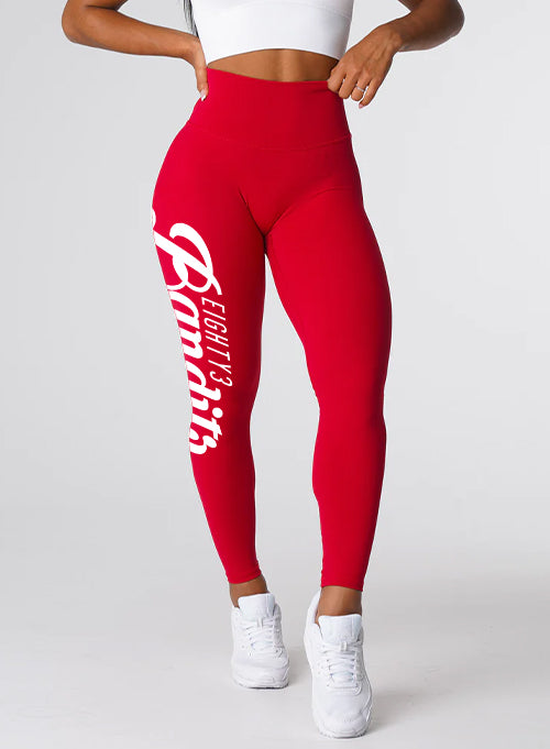 Bandits Script Leggings - Red