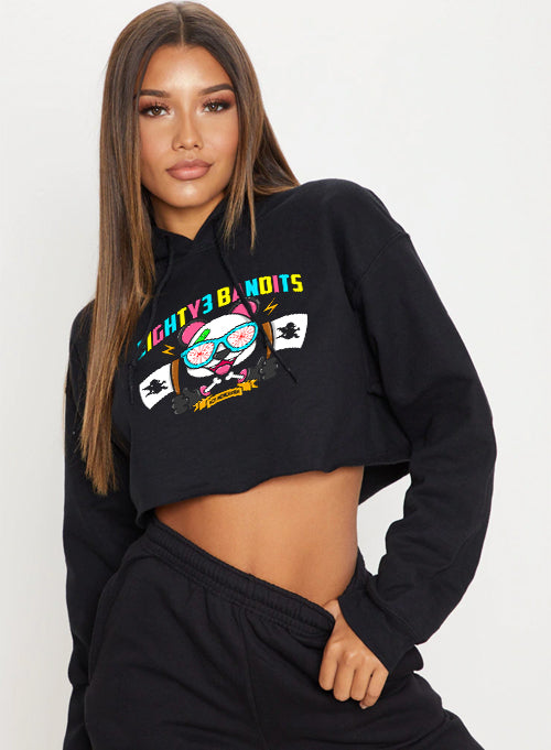 Crazy Panda Crop Hoodie