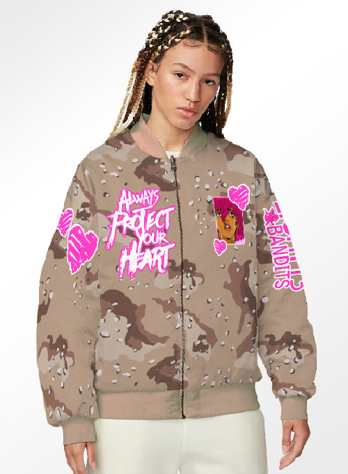 Protect Your Heart Women Bomber Jacket