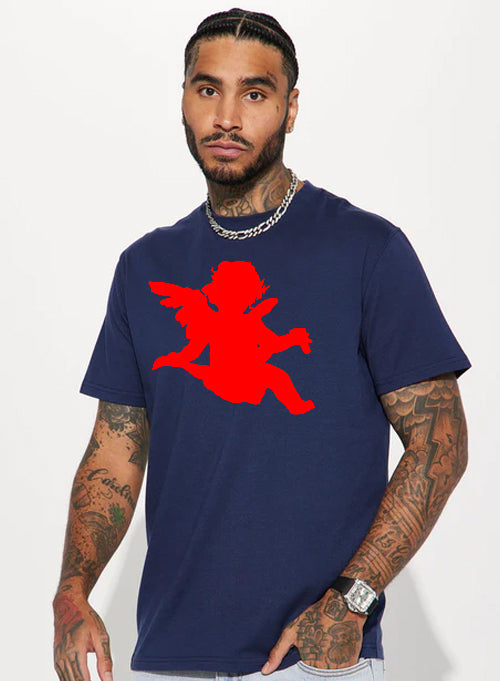 OG Angel Basic II Tee - Navy/Red