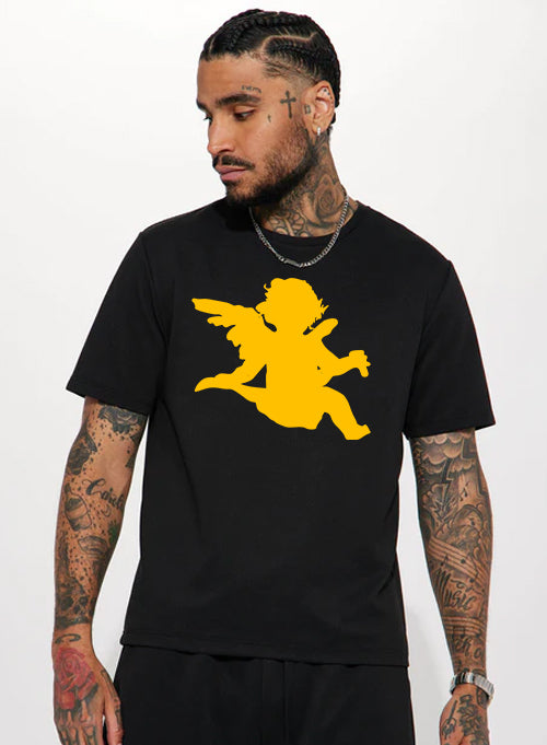 OG Angel Basic Tee - Black/Yellow